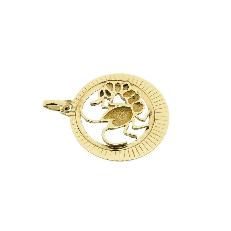 Image 10 of Gold zodiac sign pendant; Cancer