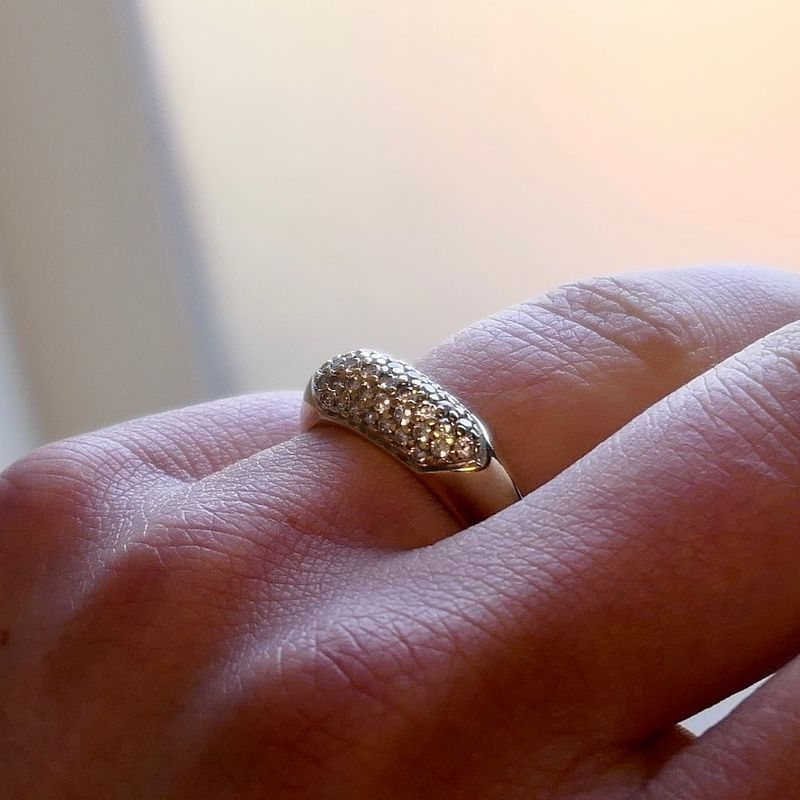 Image 8 of Gold Pavé Ring with Zirconia