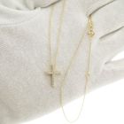 Image 13 of Gold necklace with a fixed pendant; Cross with zirconia | 42.5 cm - 45.5 cm