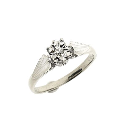 Image 1 of White gold ring with diamond 0.025 ct.