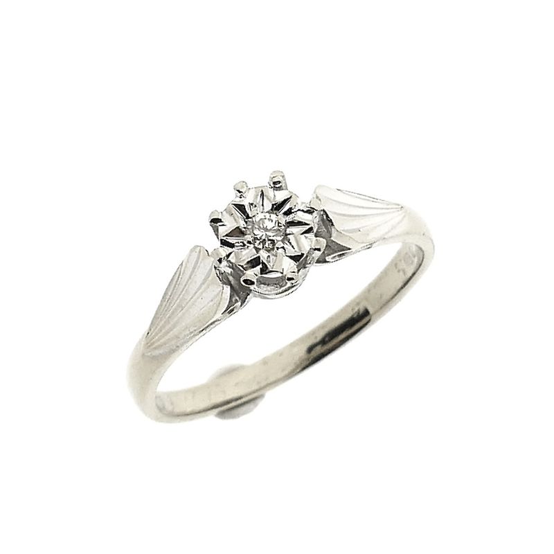 Image 1 of White gold ring with diamond 0.025 ct.