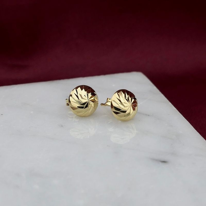 Image 2 of Gold faceted stud earrings