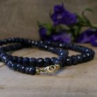 Image 7 of Sapphire bead necklace with gold clasp