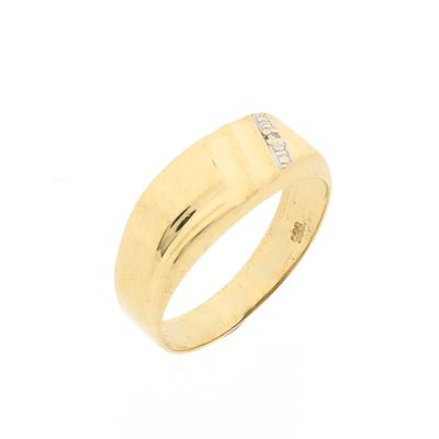 Gold men's ring with diamond | 0.005 ct. Image 1 of Gold men's ring with diamond | 0.005 ct.
