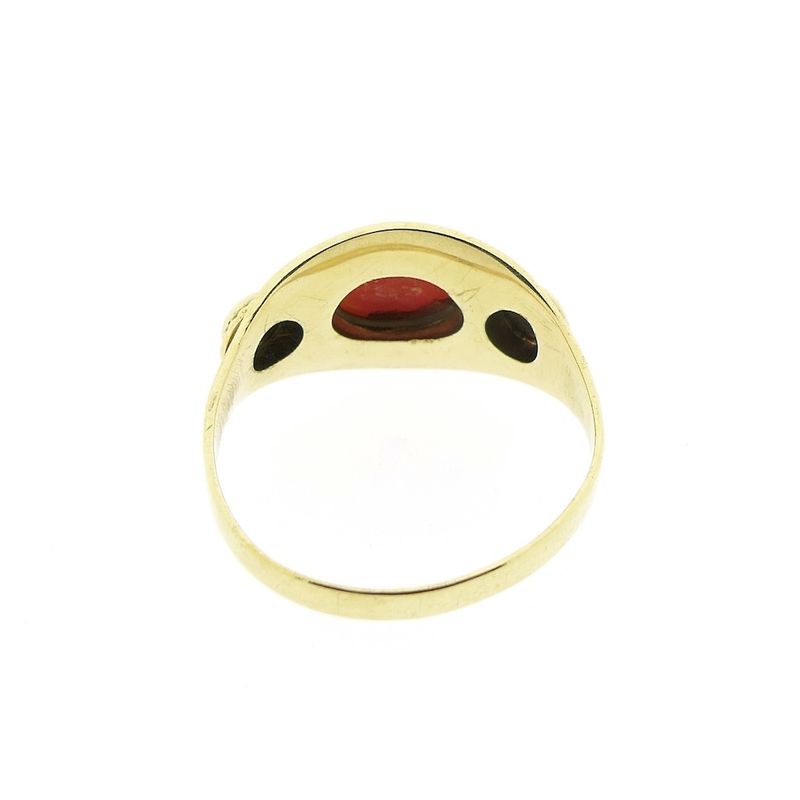 Image 5 of Gold ring with red coral | Vintage