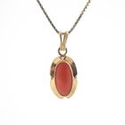 Image 3 of Gold pendant with red coral | Vintage