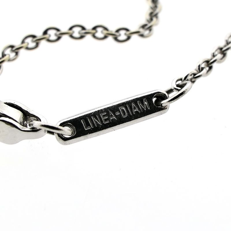 Image 4 of White gold necklace with fixed pendant and diamonds; approx. 2.10 ct.