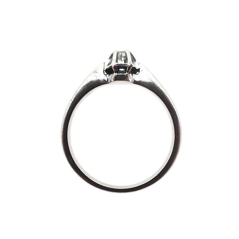 Image 5 of White gold solitaire ring with diamond; 0.09 ct.