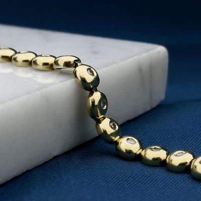 Afbeelding 2 van Gouden tennisarmband met diamant; 0,53 ct. 