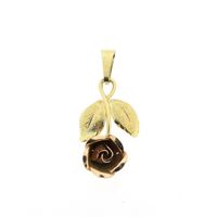 Two-tone gold rose pendant | Vintage