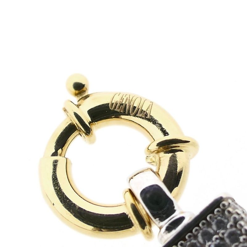 Afbeelding 6 van Tricolor gouden schakelarmband met zirconia