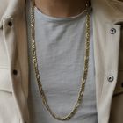 Image 11 of Long gold Figaro link chain