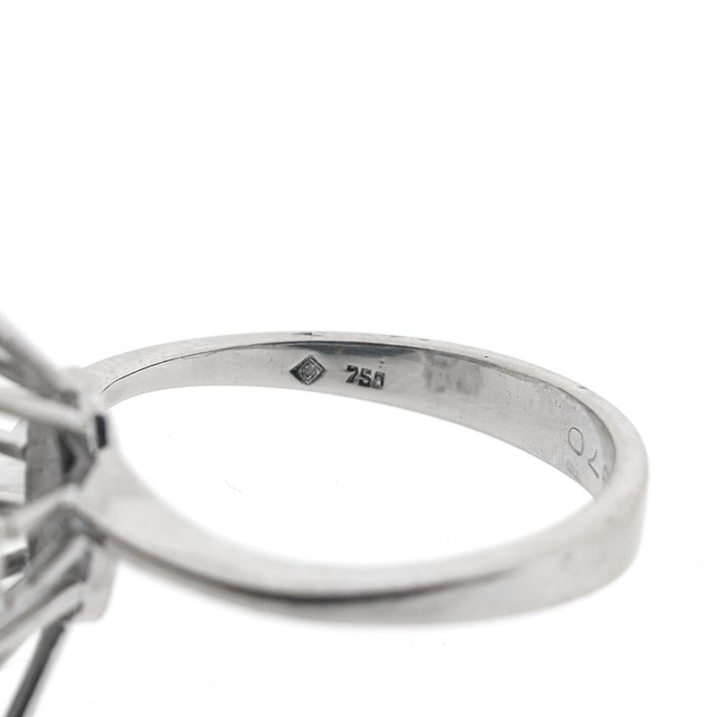 Image 8 of White gold cocktail ring with aquamarine