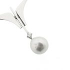 Image 5 of White gold necklace with pearl and diamond; 0.05 ct. | 44 cm