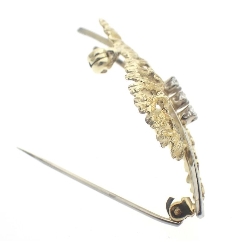Image 5 of Two-tone gold fantasy brooch with zirconia