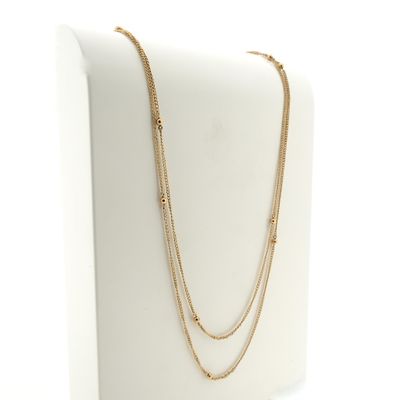 long rose gold chain/sautoir with beads Image 2 of long rose gold chain/sautoir with beads