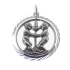 Image 1 of Silver zodiac sign pendant; Gemini