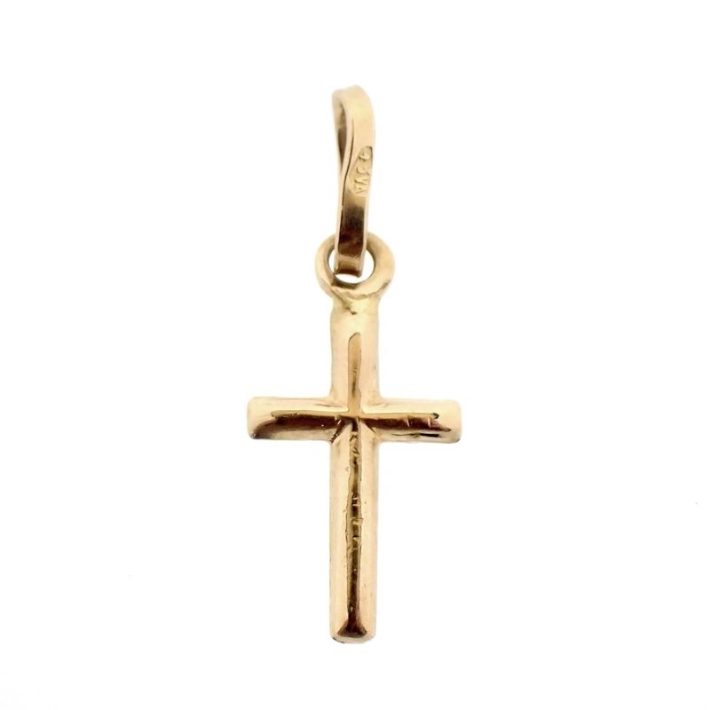 Image 1 of 18 carat gold pendant with a subtle cross