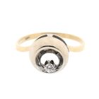 Image 3 of Two-tone gold solitaire ring with diamond; 0.06 ct.