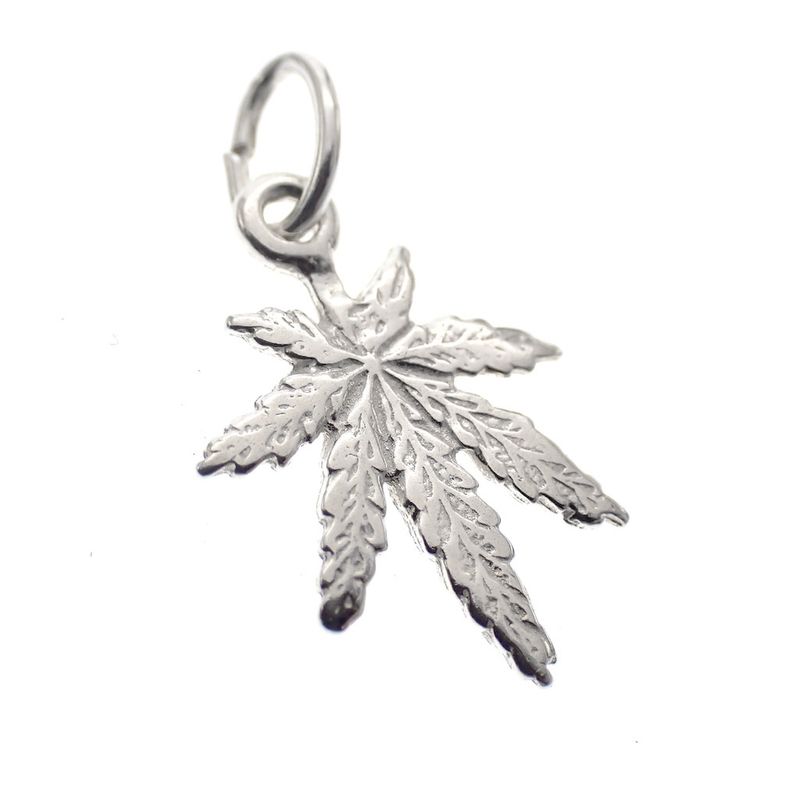 Image 2 of Silver charm; Marijuana leaf 2
