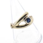Image 1 of 18 carat gold link ring with sapphire