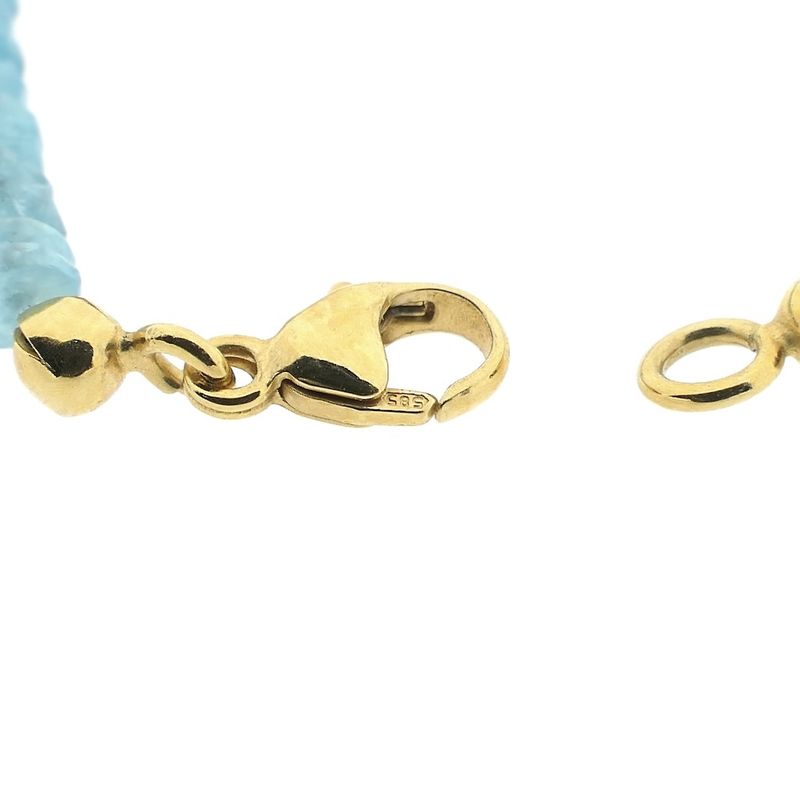 Image 5 of Gold beaded bracelet with aquamarine