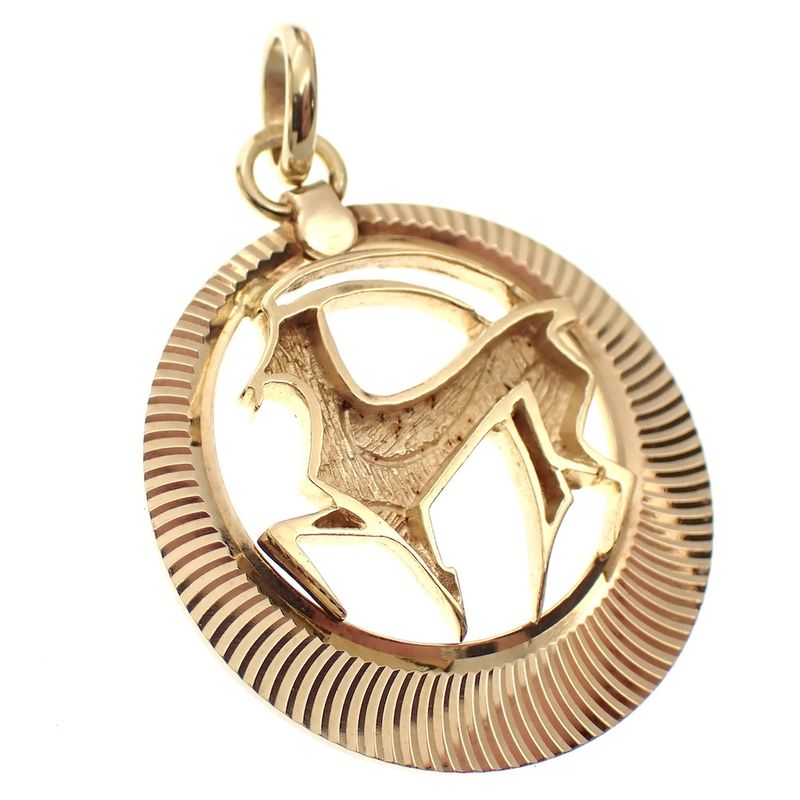 Image 3 of Gold Capricorn pendant