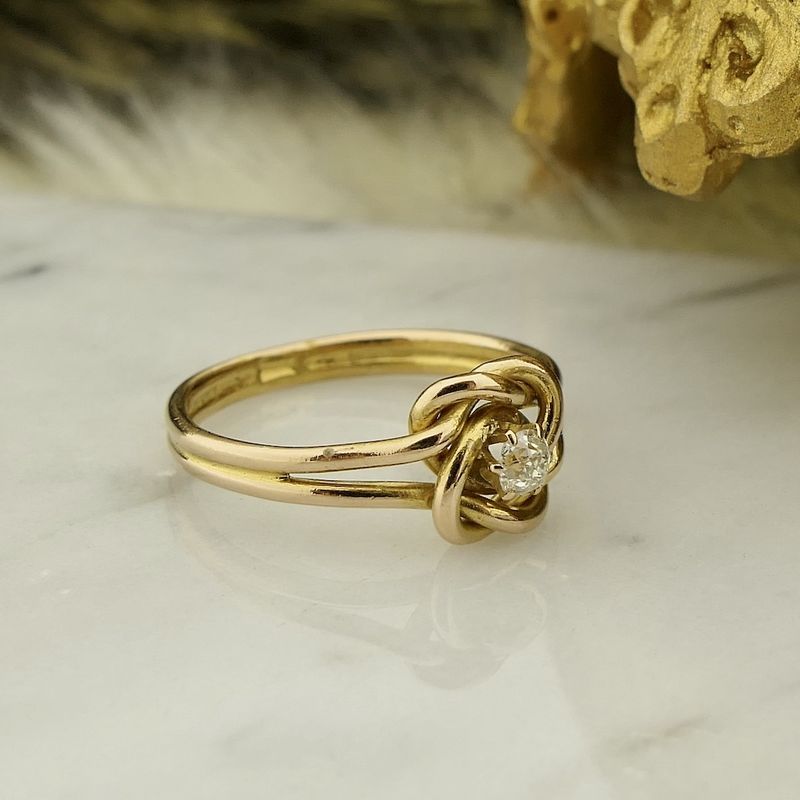 Image 7 of Two-tone solitaire ring with diamond | 0.11 ct.