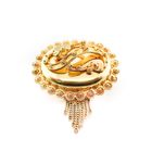 Image 6 of Antique gold S-brooch with tassel
