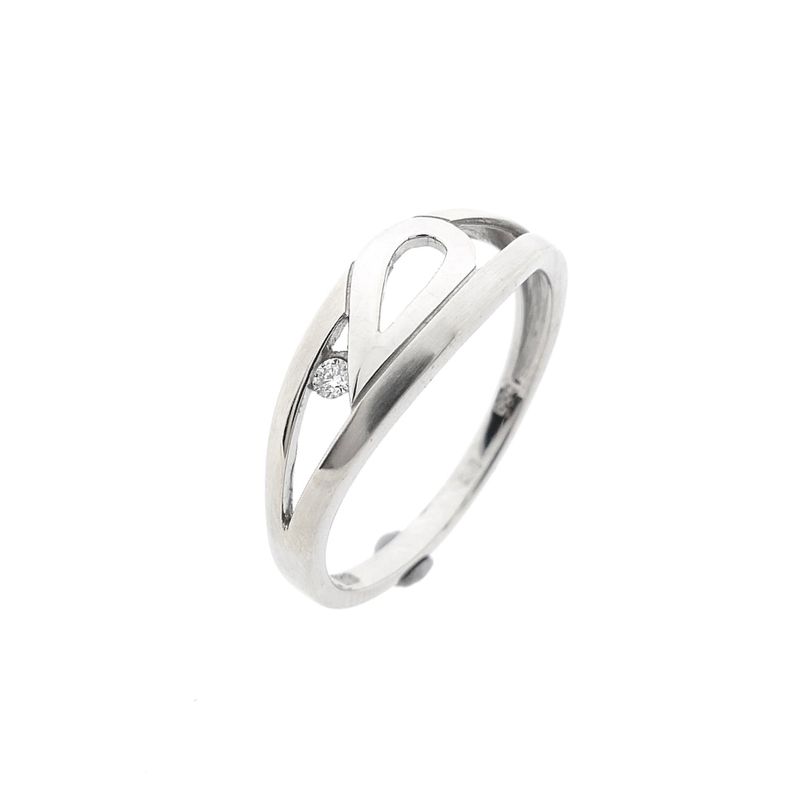 Afbeelding 1 van Witgouden ring met diamant; 0,03 ct. 
