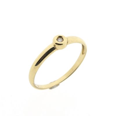 Image 1 of Gold solitaire ring with diamond | 0.03 ct.