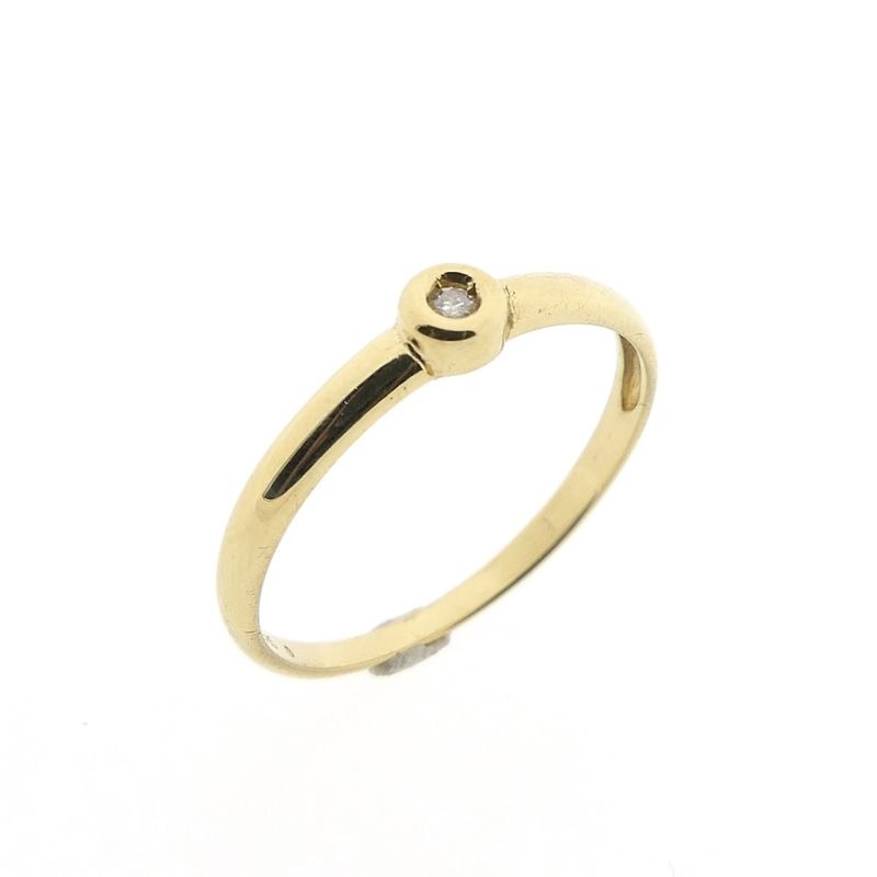 Image 1 of Gold solitaire ring with diamond | 0.03 ct.
