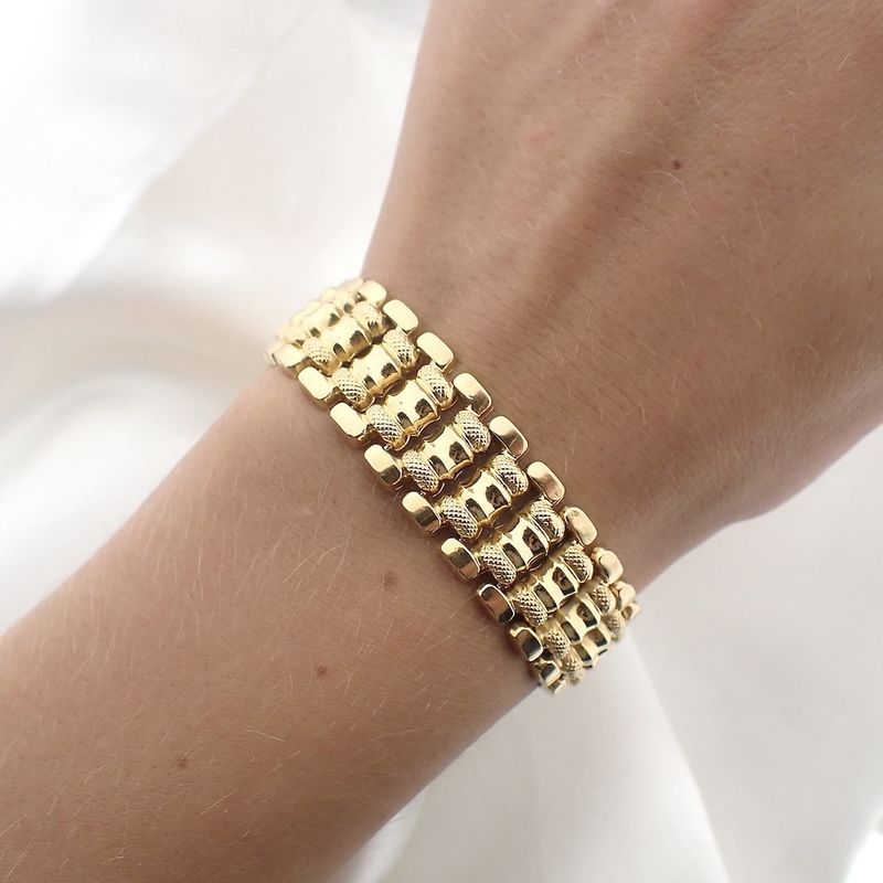 Image 6 of 18K Vintage gold wide bracelet | 19.0 cm