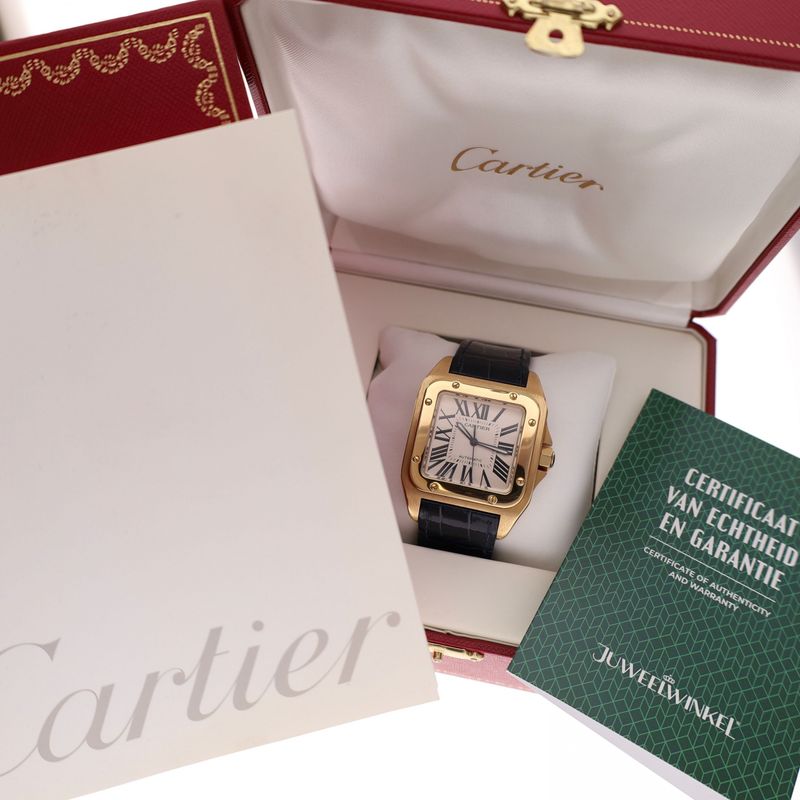 Afbeelding 2 van Cartier Santos XL 2657 W20071Y1; Automatisch 18ct. Gouden Heren Horloge