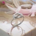 Image 2 of White gold ring with diamond; 0.03 ct