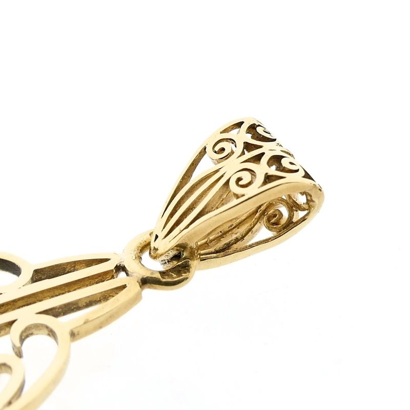 Image 7 of Gold pendant with light blue tourmaline.