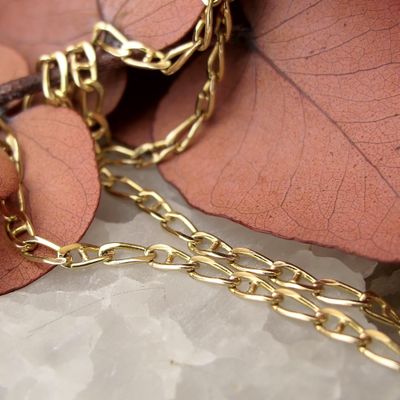 Gold navy/gourmet link necklace | 40.5 cm Image 2 of Gold navy/gourmet link necklace | 40.5 cm