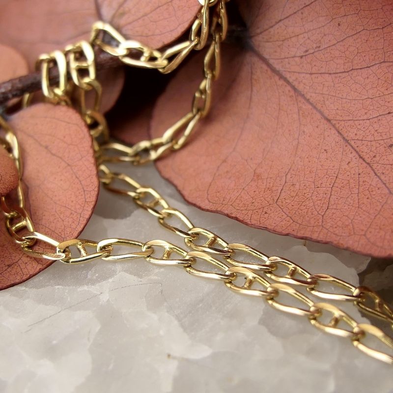 Image 2 of Gold navy/gourmet link necklace | 40.5 cm