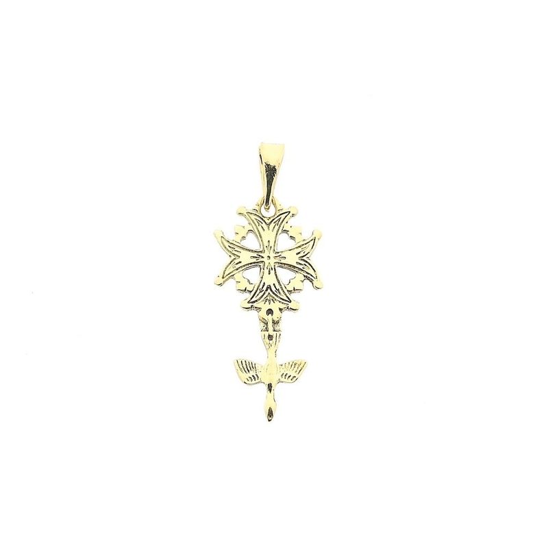 Image 1 of Gold pendant of a Huguenot cross