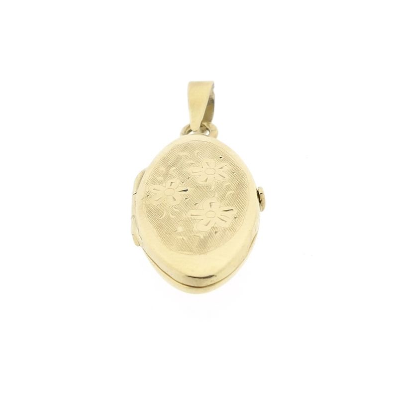 Image 10 of Vintage gold locket pendant; Floral design