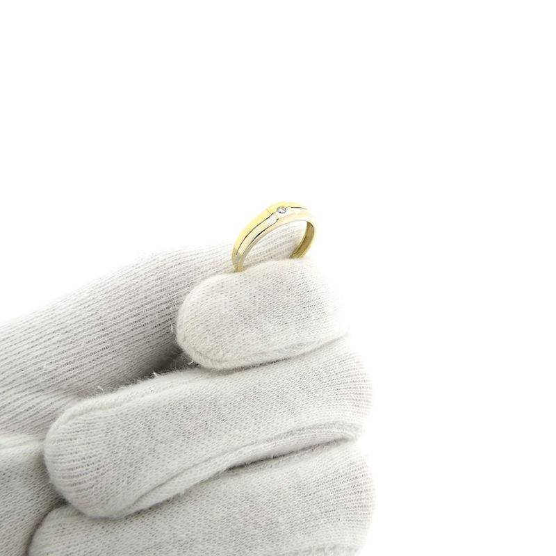 Image 9 of Two-tone gold ring with diamond; 0.02 ct.