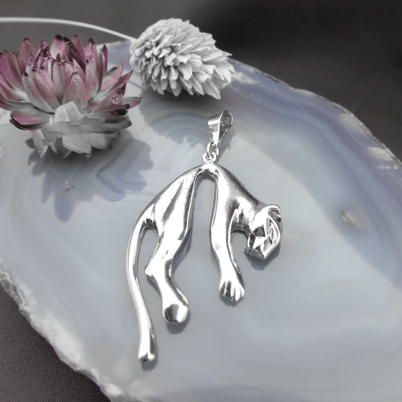 Image 2 of Silver pendant of a panther
