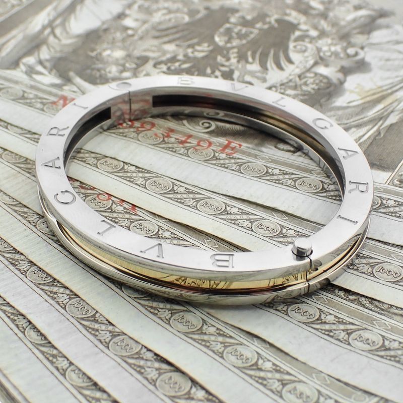 Image 5 of BVLGARI Steel and gold women's bracelet; Model B.ZERO 1