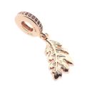 Image 5 of Pandora Moments dangle charm; Rose gold plated; Oak Leaf