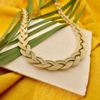 Image 2 of Golden Braided Fox Tail Link Necklace