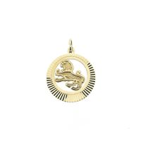 Gold zodiac sign pendant; Leo