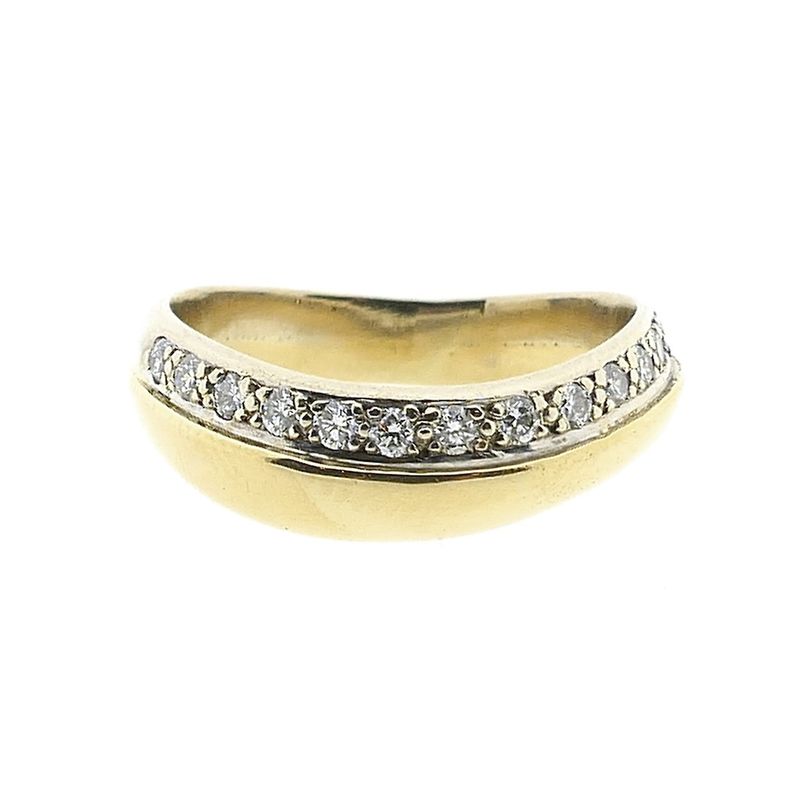 Image 3 of Two-tone gold ring with diamond; 0.26 ct.