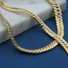 Image 2 of Gold flat gourmet link necklace