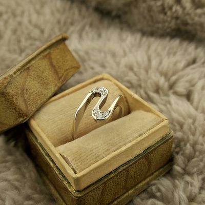 White gold ring with 0.04 ct diamond. Image 2 of White gold ring with 0.04 ct diamond.