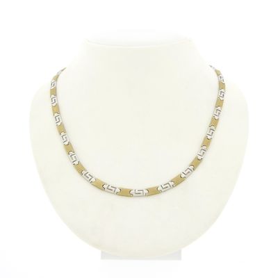 Two-tone gold necklace with a meandering pattern Image 1 of Two-tone gold necklace with a meandering pattern